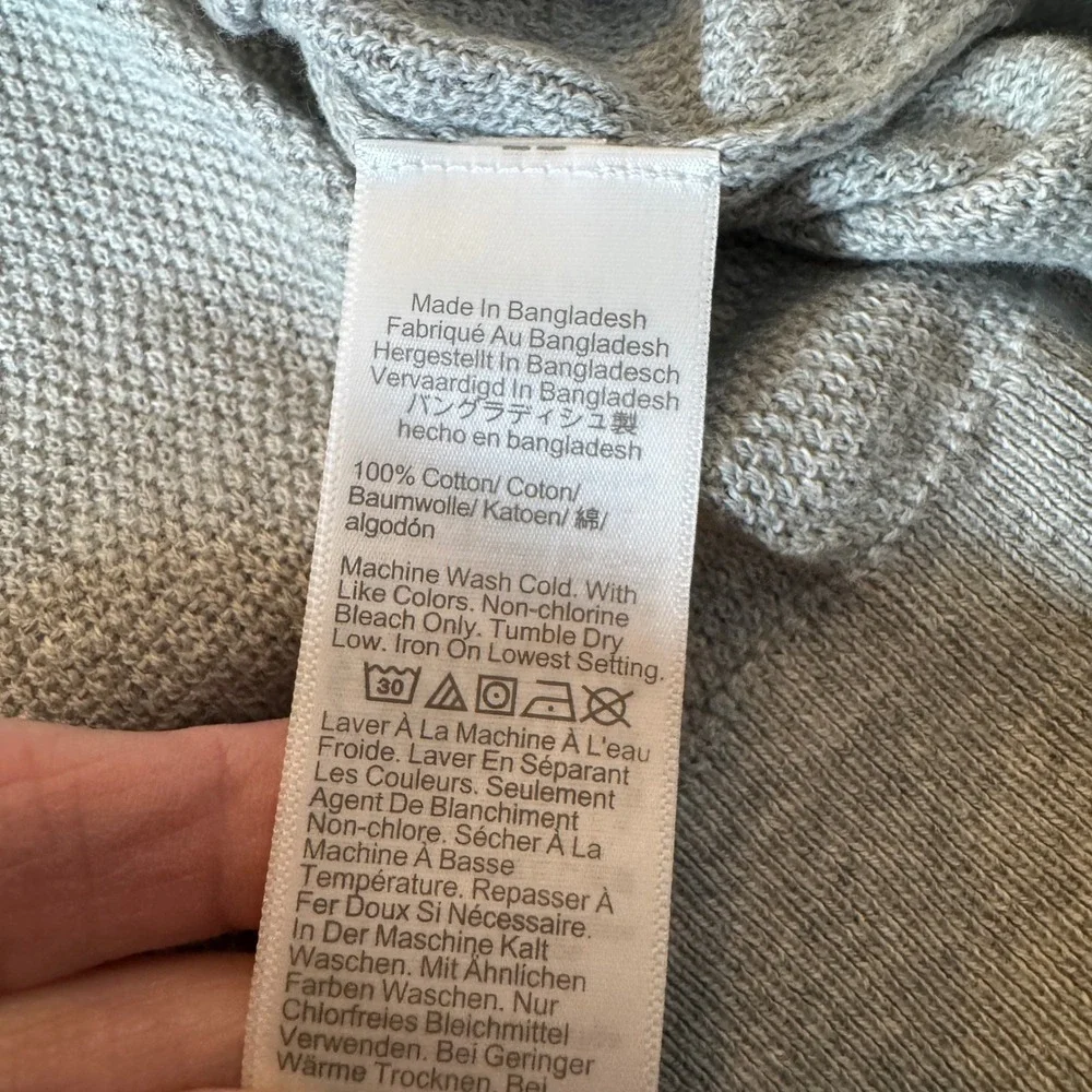 J.Crew Mens Sweater XL Grey Cotton Textured Raglan Sleeve Lightweight Casual